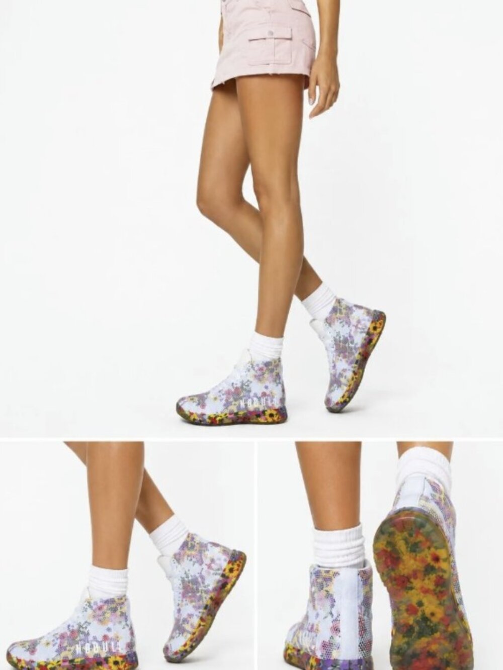 NWT NoBull Super Blossom Floral High Top Sneakers Size 6